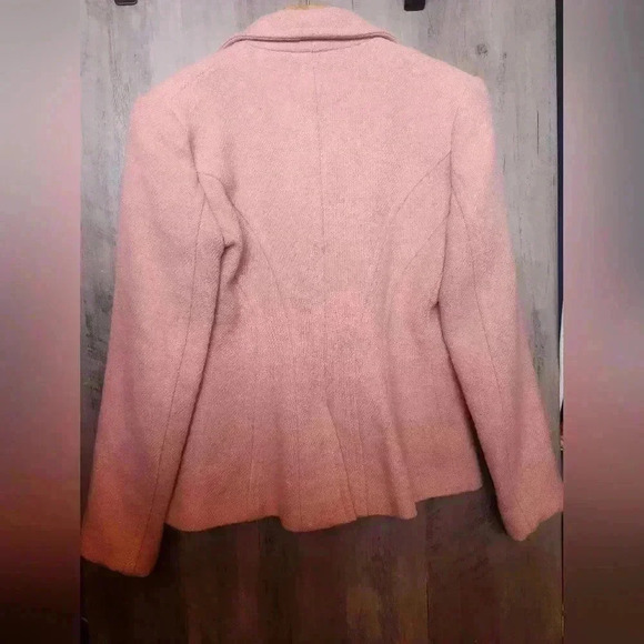 Nili Lotan Handwoven 100% Wool Pink Button Up Blazer Women’s Size 4 - Picture 13 of 15